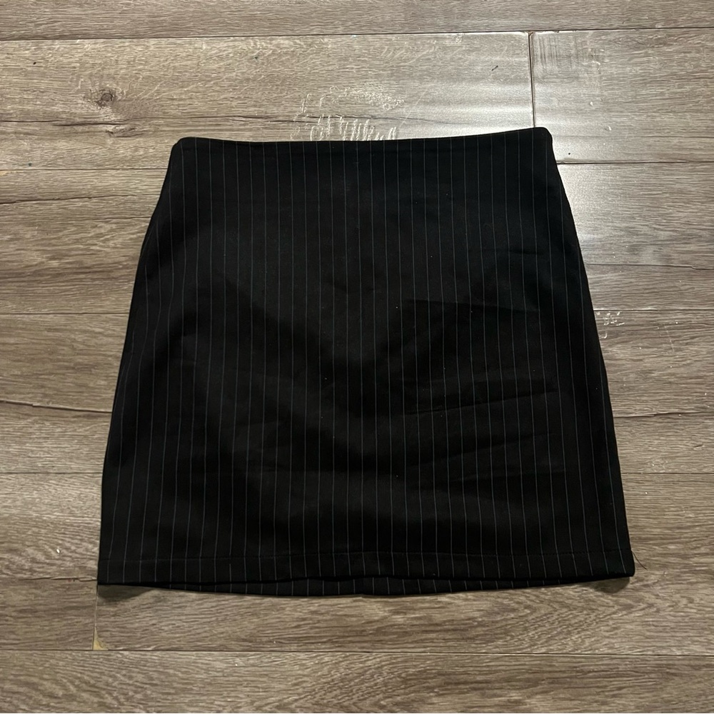 Black Pinstripe Women's Mini Skirt